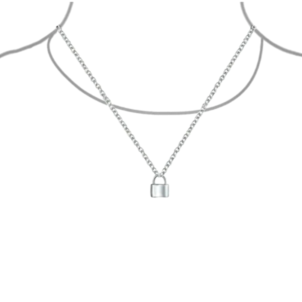 Silver Padlock Necklace